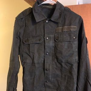 Vintage button/ zip up black jacket